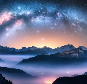Milky Way Arch Above the Mountains