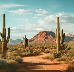 Desert Landscape at Dusk