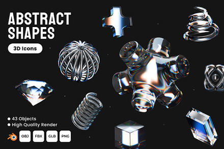 Abstract Shapes 3D Icons