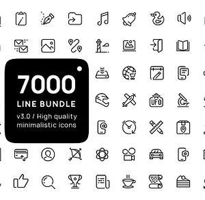 7000 Premium outline icons bundle