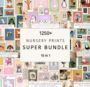 Nursery Prints Bundle of 1250+